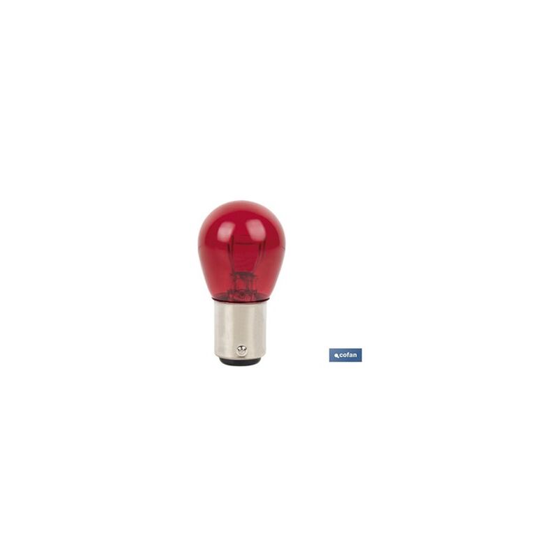 foto del prodotto lampada cofan decentrata rossa 2 poli p21 5w baw15d 12v vendita unitaria