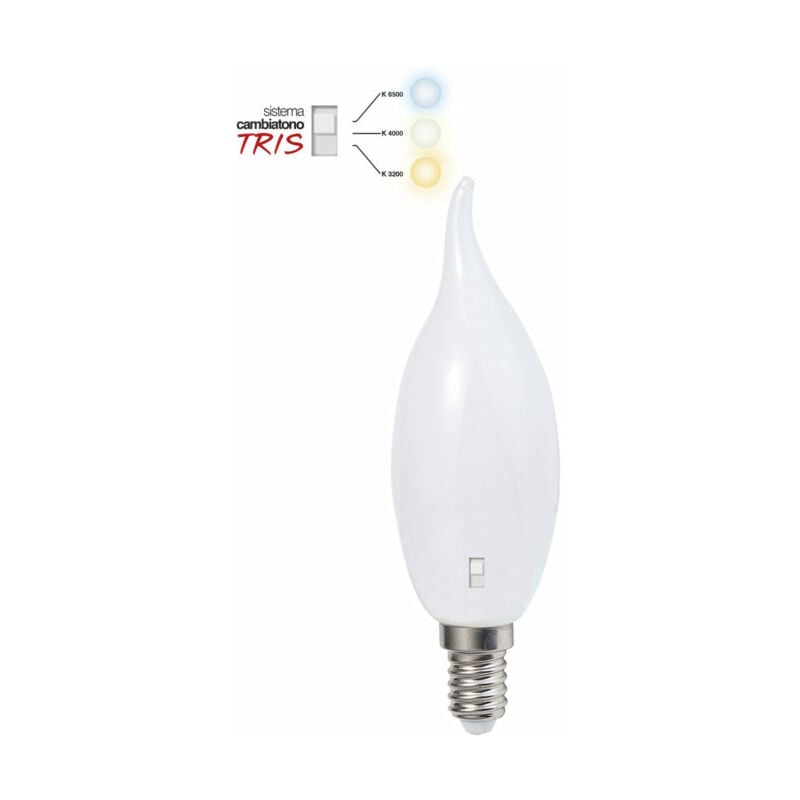 foto del prodotto lampada colpo di vento led 8w e14 tricolor cambiatonosto11005 bnc eco