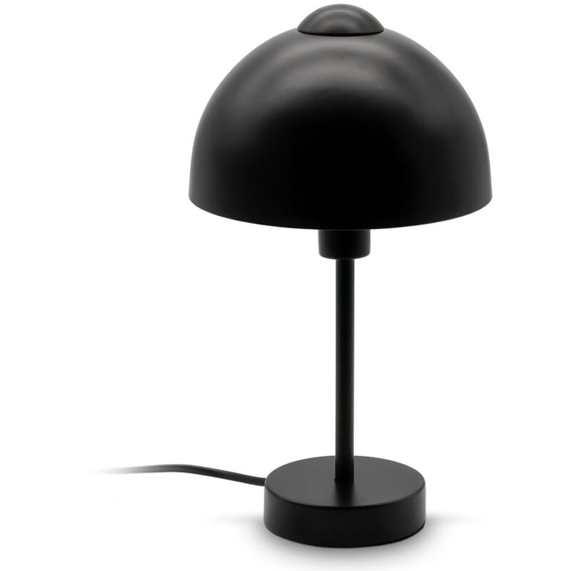 foto del prodotto lampada comodino, attacco per lampadina e14 max. 25 w non inclusa, altezza 32cm, lampada da tavolo con interruttore sul cavo, nero opaco b.k.licht