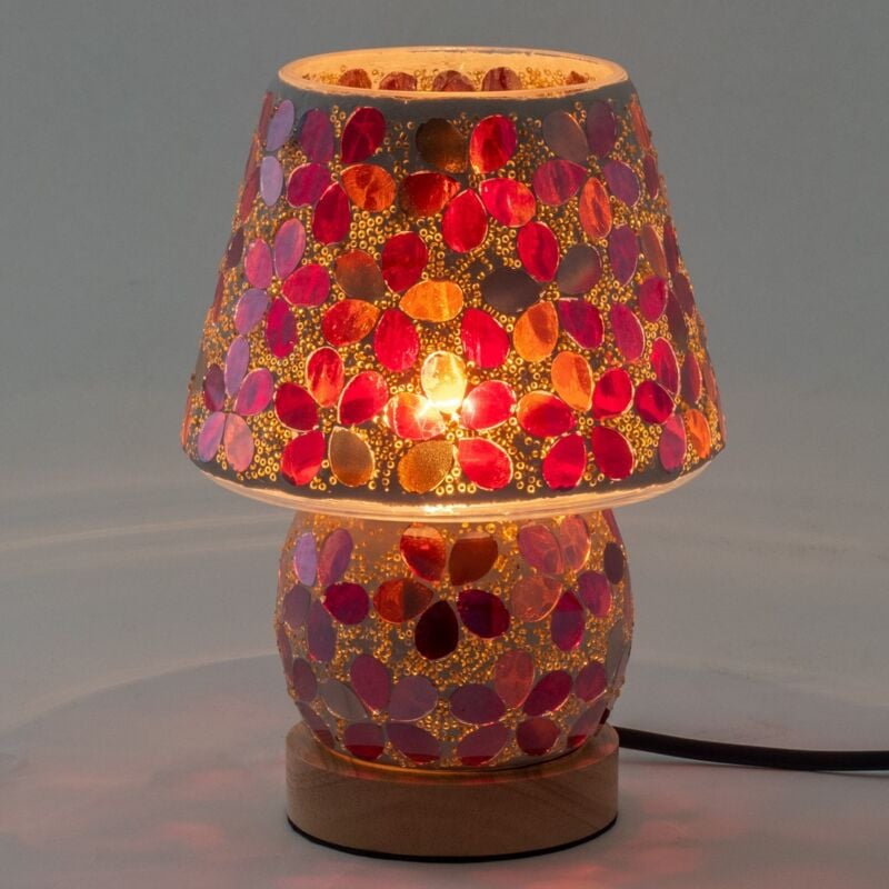 foto del prodotto lampada con fiori in mosaico illuminazione decorativa per la casa design esclusivo fatto a mano regalo ideale per gli amanti della decorazione