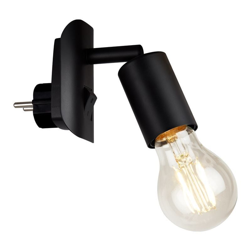 foto del prodotto lampada con spina lampada con spina interruttore on off 1e27 25 w nero metallo briloner