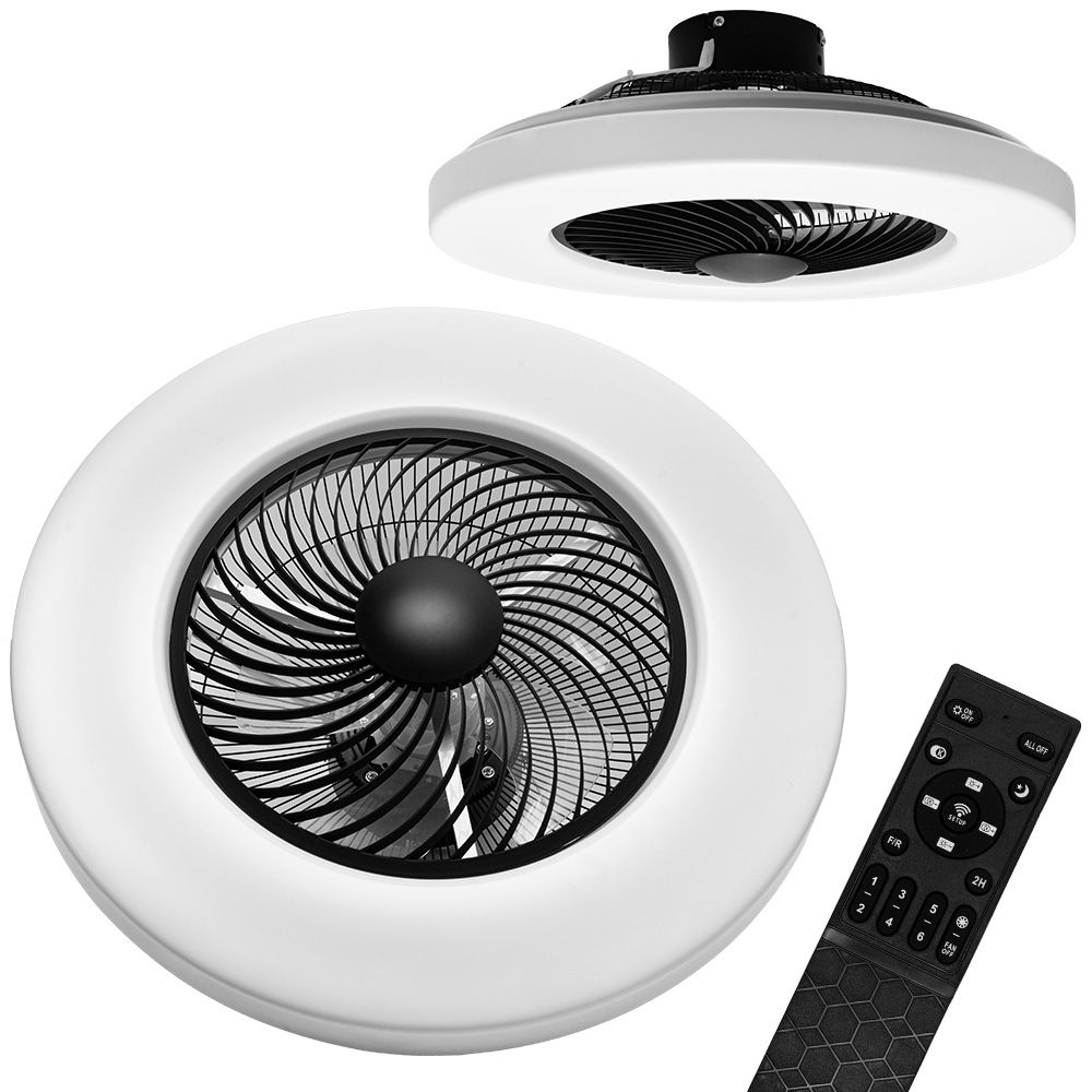 foto del prodotto lampada con ventilatore app1552-c black