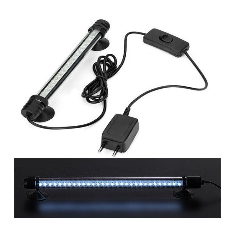 foto del prodotto lampada d04 a led bianco immergibile per acquari 40 cm 1.8 w acqua con ventose trade shop traesio