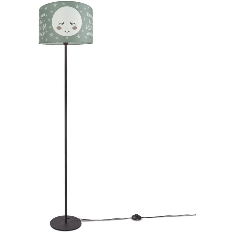 foto del prodotto lampada da bambini lampada da terra lampada con motivo con luna, e27 nero a una gamba, grigio 38 cm paco home