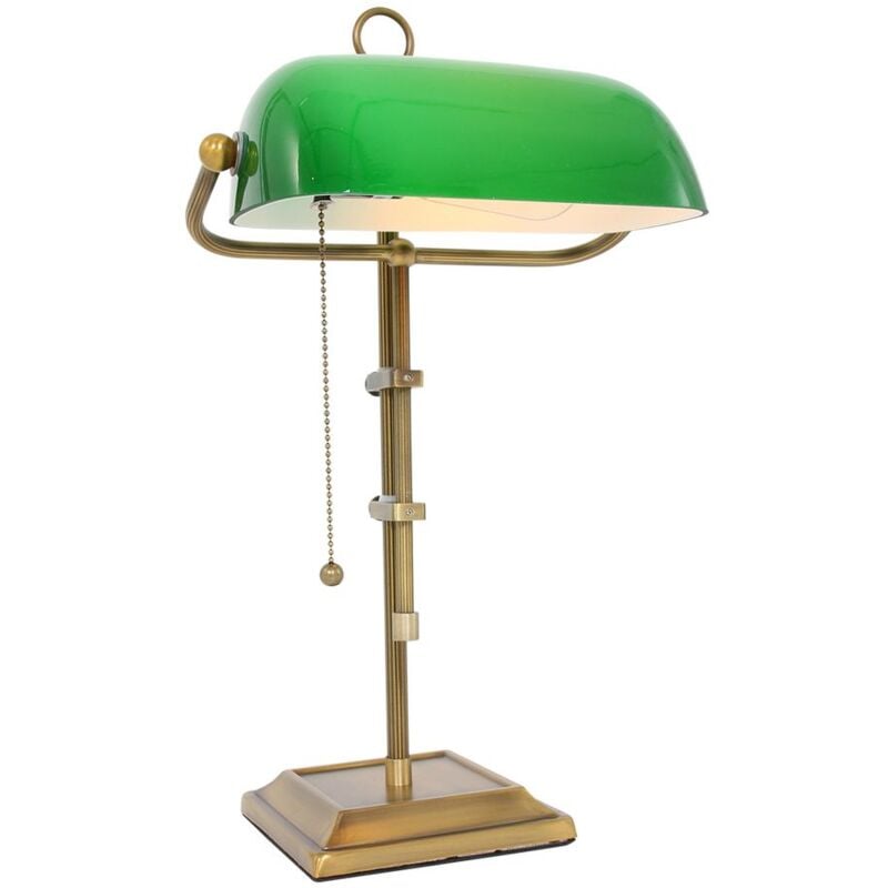 foto del prodotto lampada da banchiere retr a led con paralume verde lampada da biblioteca dal design vintage in bronzo ottone regolabile in altezza lampada da tavolo