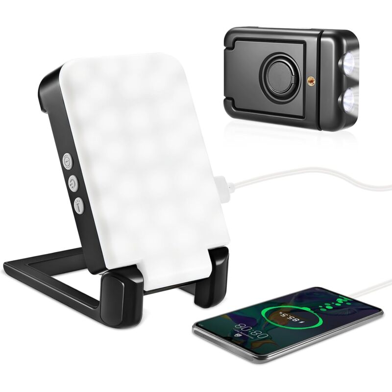 foto del prodotto lampada da campeggio a led per esterni ricaricabile, batteria da 10000 mah fino a 150 ore, 7 modalità 1200lm dimmerabile, con funzione power bank,