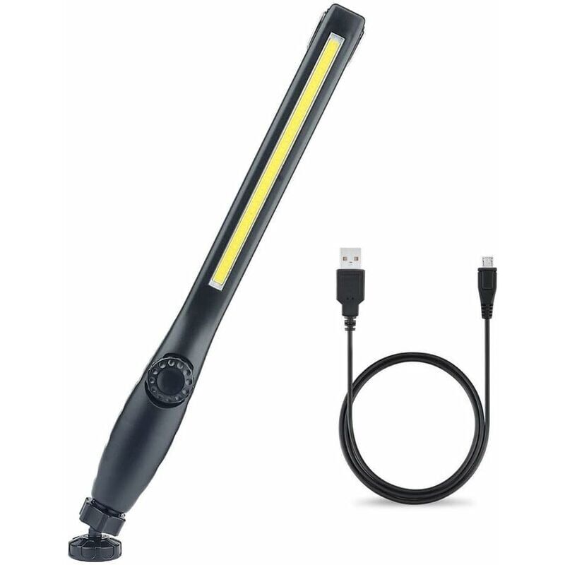 foto del prodotto lampada da cantiere, lampada da lavoro a led ricaricabile con magnete e usb, rotazione a 360 gradi, lampada di ispezione a led ricaricabile, lampada