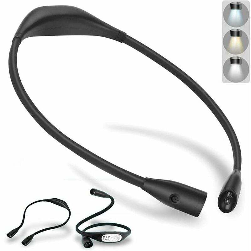 foto del prodotto lampada da collo a led ricaricabile, lampada da collo a 4 led con 3 temperature di colore regolabili e luminosit regolabile, braccio flessibile,