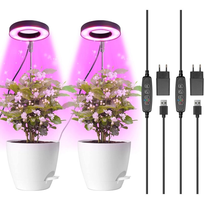 foto del prodotto lampada da coltivazione a led a spettro completo per piante da interno, lampada da coltivazione ad altezza regolabile con 3 livelli di luminosit ,
