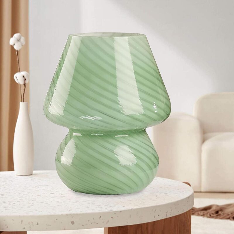 foto del prodotto lampada da comodino a fungo, lampada da notte in vetro per camera da letto, lampada da comodino, lampada da comodino per camera da letto lampada da