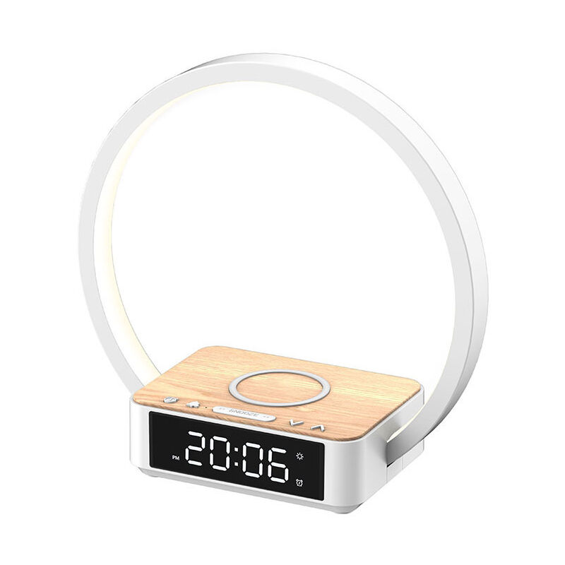 foto del prodotto lampada da comodino a led con funzione di ricarica 10 w, luce sveglia touch dimmerabile con 3 livelli di luminosit , luce notturna calda con