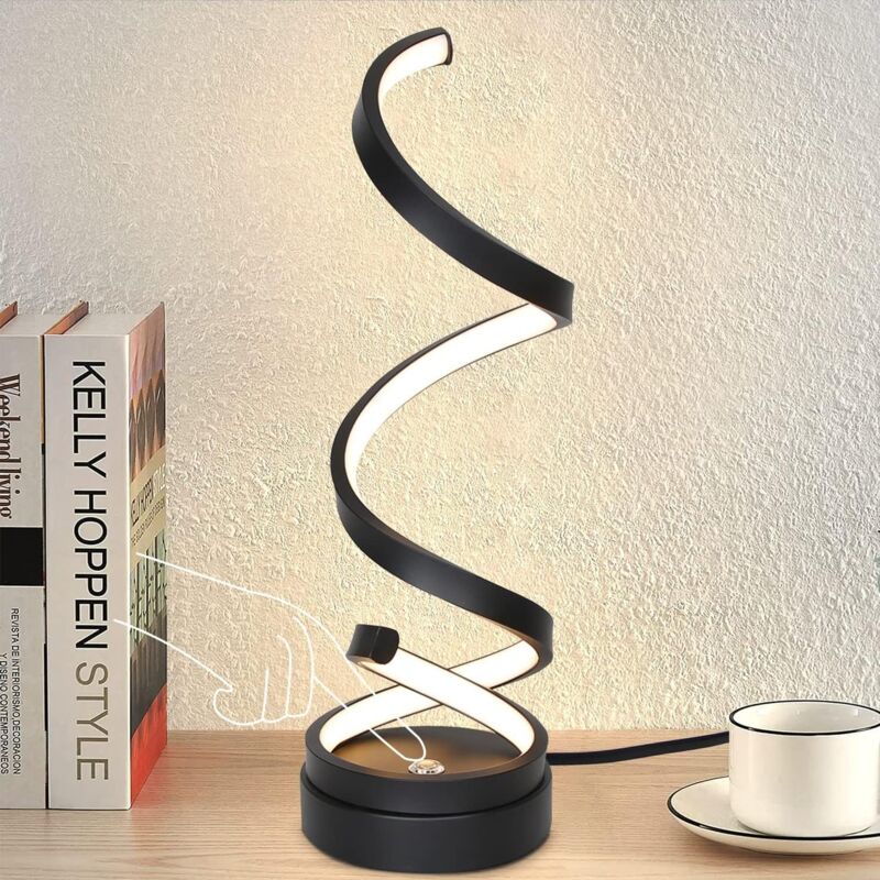 foto del prodotto lampada da comodino a led dimmerabile , lampada da tavolo touch lampada da tavolo moderna da soggiorno da 12 w con cavo da 1,6 m, lampada da