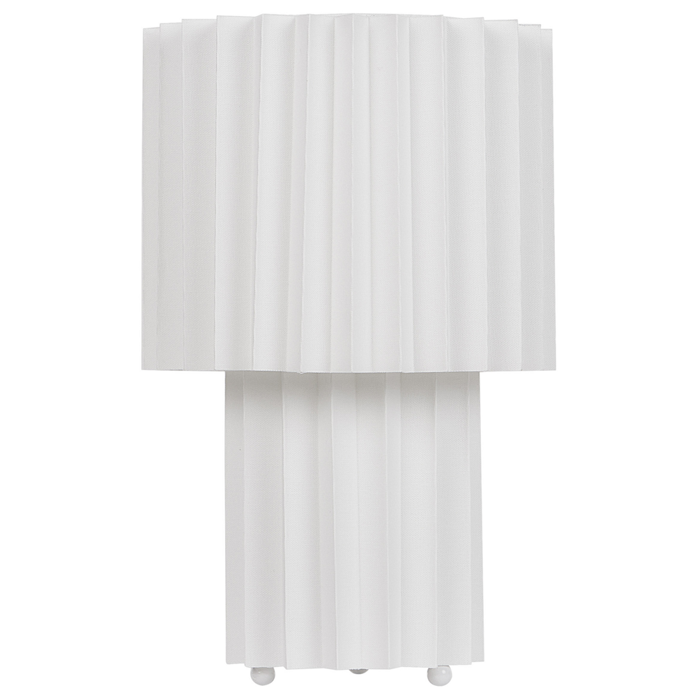 foto del prodotto lampada da comodino base in lino bianco paralume a tamburo in tessuto 40 cm stile moderno soggiorno camera da letto