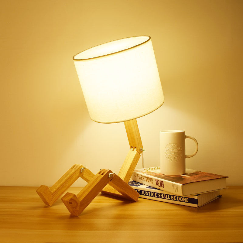 foto del prodotto lampada da comodino, braccio e base regolabili, lampada da comodino, lampada da lettura, paralume in tessuto, lampada da scrivania moderna per camera