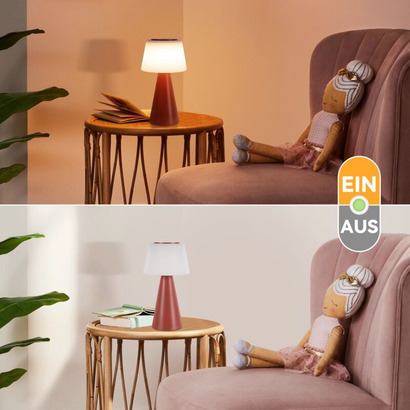foto del prodotto lampada da comodino con batteria ricaricabile , 2 led luce notturna ricaricabile usb wireless touch dimmerabile da 3600 mah, rossa gbly