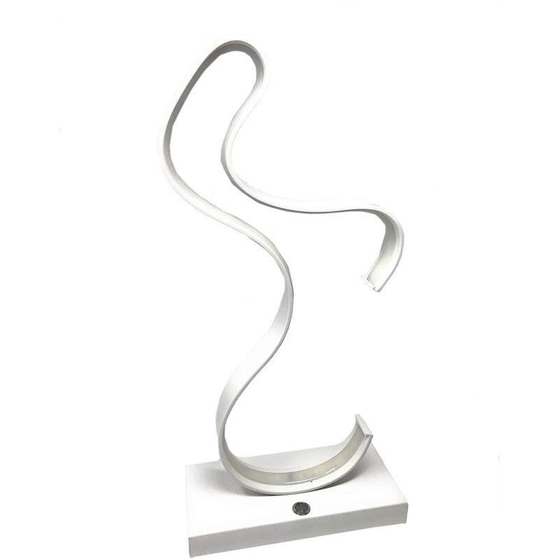 foto del prodotto lampada da comodino curva led moderna 10 watt lumino lume da tavolo scrivania luce bianca 6500k illuminazione arredamento casa