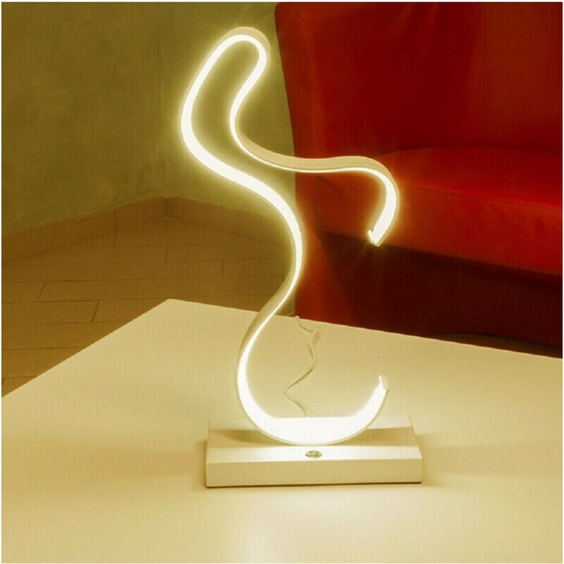 foto del prodotto lampada da comodino curva lume 12w lumino moderno luce fredda calda naturale d03 bianco caldo trade shop traesio