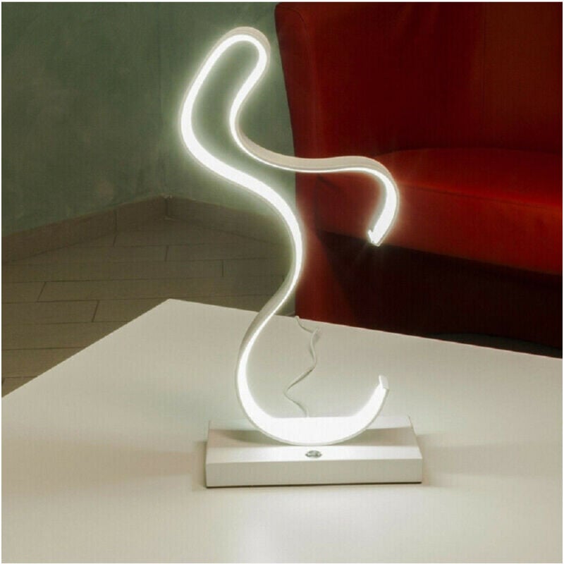 foto del prodotto lampada da comodino curva lume 12w lumino moderno luce fredda calda naturale d03 bianco freddo trade shop traesio
