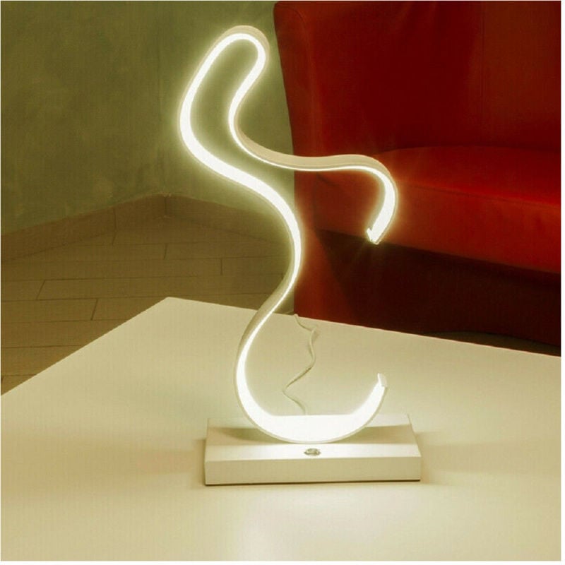 foto del prodotto lampada da comodino curva lume 12w lumino moderno luce fredda calda naturale d03 bianco naturale trade shop traesio