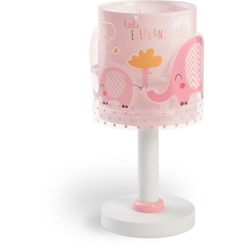 foto del prodotto lampada da comodino elefantini rosa