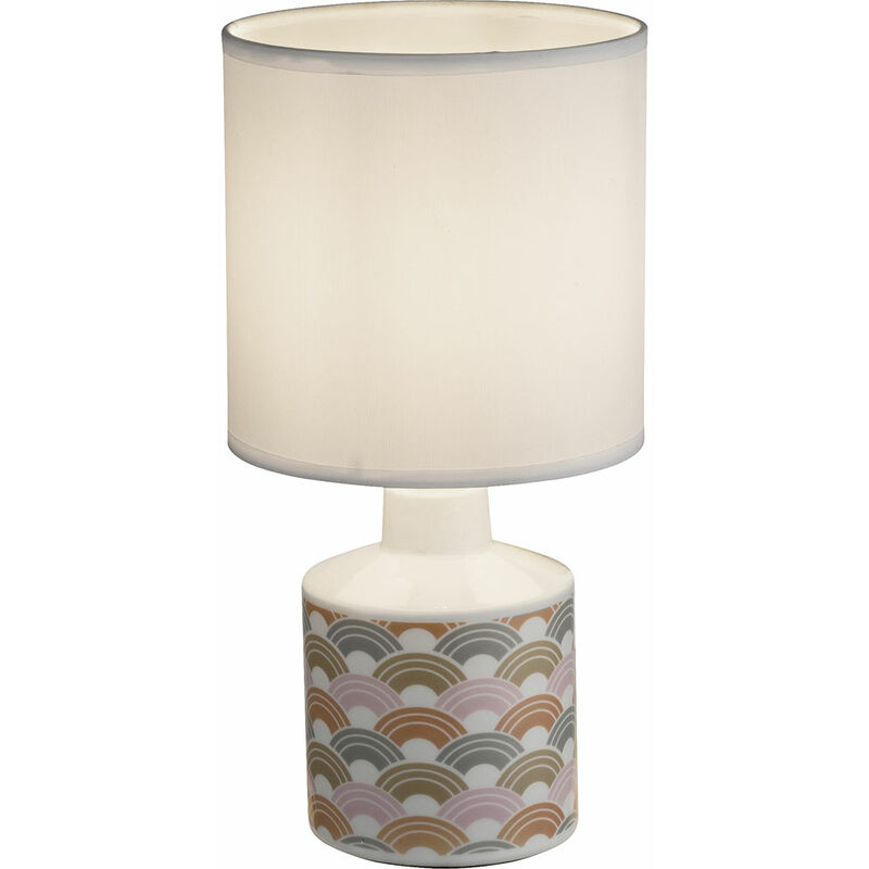 foto del prodotto lampada da comodino faretto in ceramica arcobaleno soggiorno camera da letto lampada tessile globo 21637
