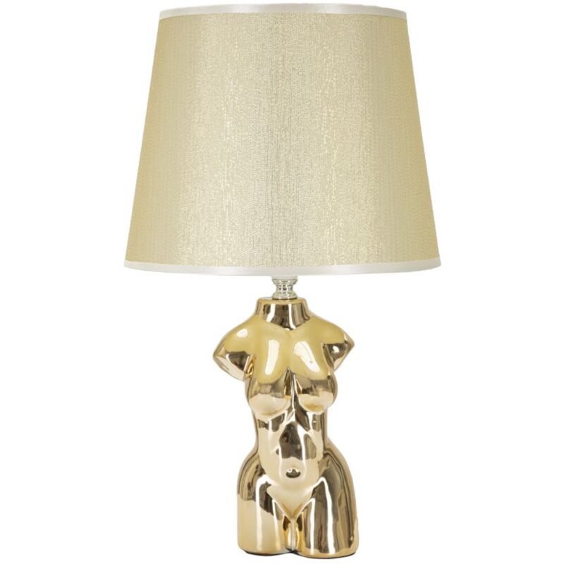 foto del prodotto lampada da comodino glam woman 25x42,5x25 cm in ceramica oro