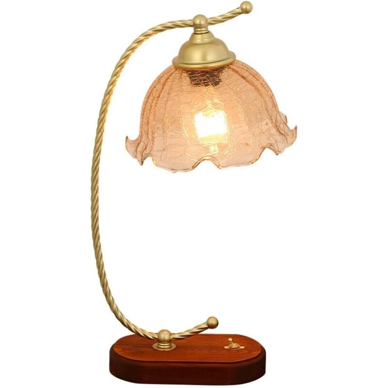 foto del prodotto lampada da comodino in vetro per camera da letto e studio in stile vintage francese, dimmerabile tricolore in bianco e giallo caldo