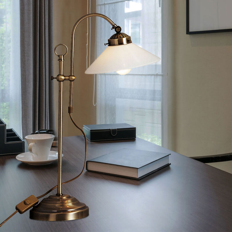 foto del prodotto lampada da comodino lampada da lettura antica retr lampada da tavolo a led lampada da camera da letto regolabile in altezza, metallo ottone vecchio