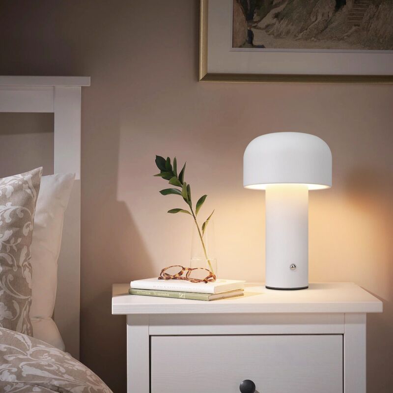 foto del prodotto lampada da comodino led wireless lampada da tavolo 2w lampada da ufficio a intensit variabile lampada a fungo bianca ricaricabile lampada da