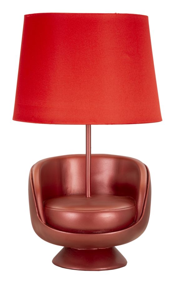 foto del prodotto lampada da comodino midcentury rossa cm 26x43
