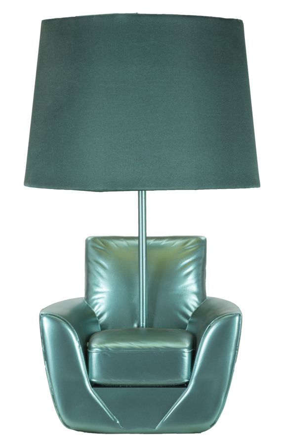 foto del prodotto lampada da comodino midcentury turchese cm 26x43
