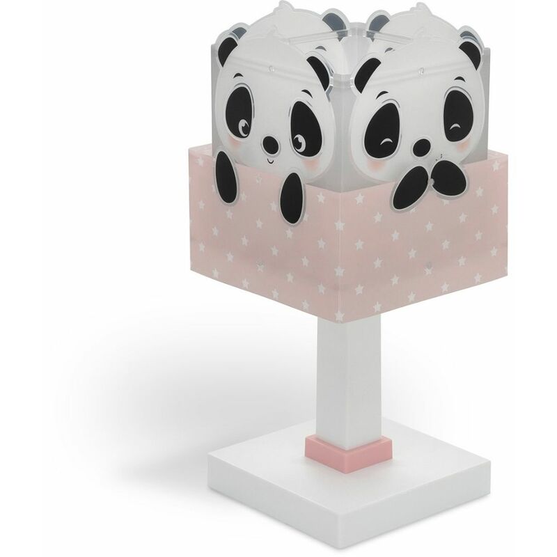 foto del prodotto lampada da comodino panda rosa