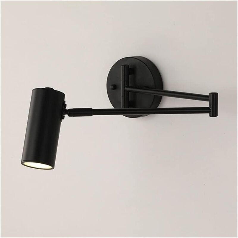 foto del prodotto lampada da comodino per interni, applique, applique da parete minimalista con braccio oscillante regolabile con finitura spazzolata, illuminazione