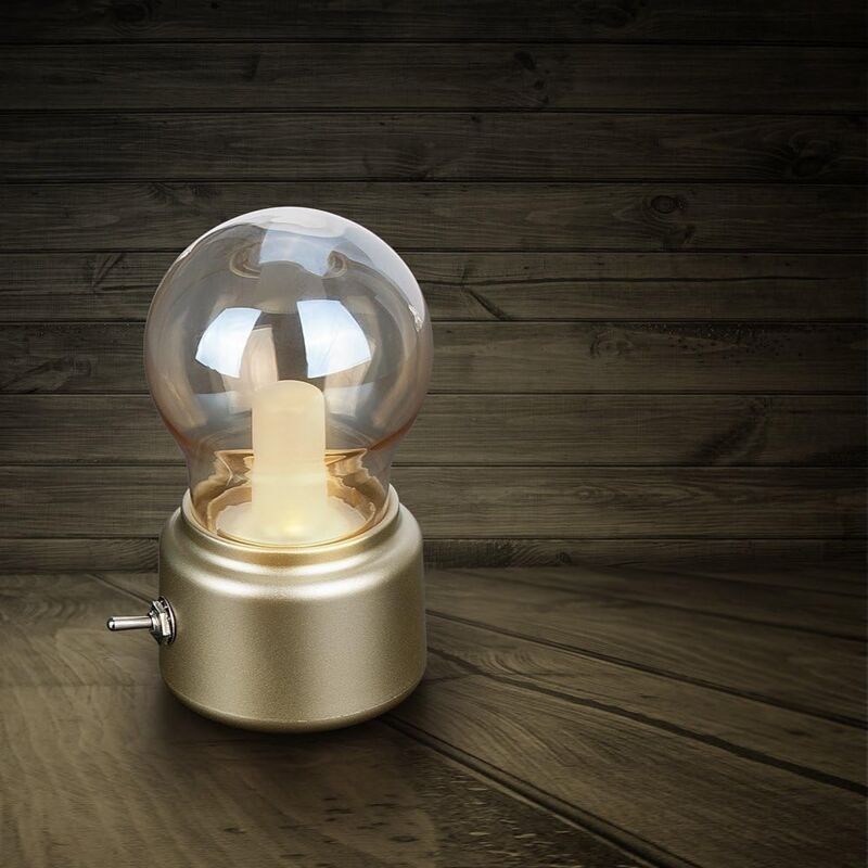 foto del prodotto lampada da comodino retr , lampada da tavolo a led ricaricabile tramite usb, luce notturna, mini lampada da scrivania per camera da letto,