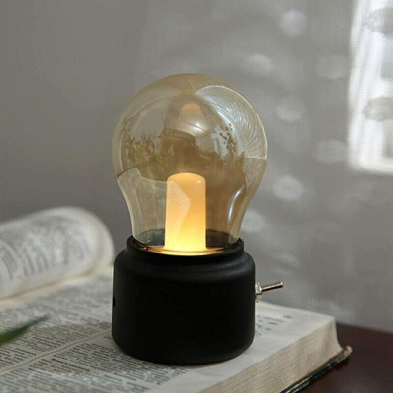 foto del prodotto lampada da comodino retr ricaricabile usb in un unico pezzo, lampada da scrivania a led lampada da notte mini lampada da scrivania per illuminazione