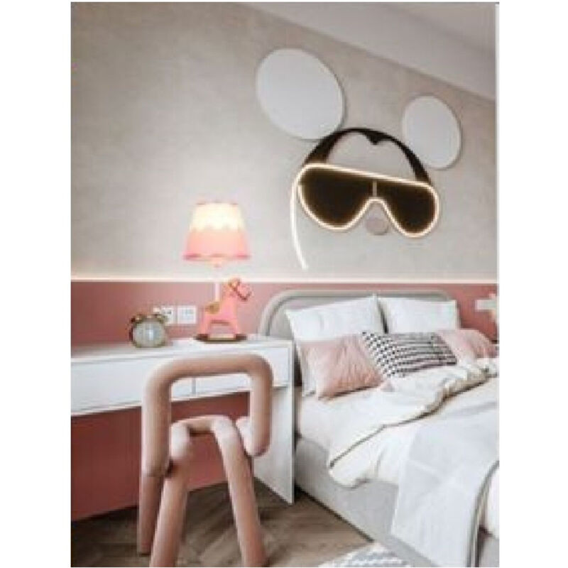 foto del prodotto lampada da comodino scrivania cameretta bimba bimbo cavallo a dondolo e27 d09 rosa trade shop traesio
