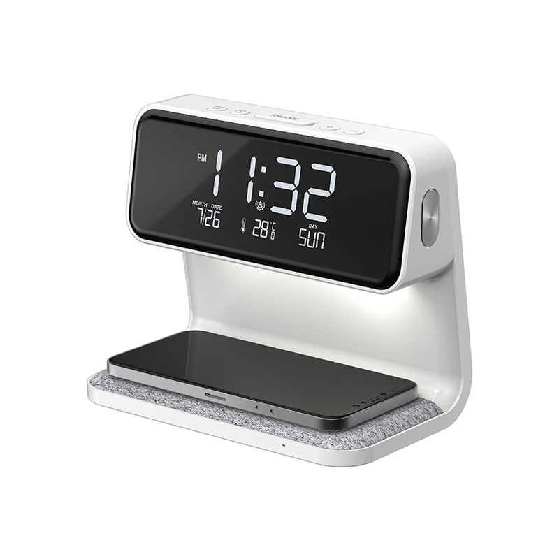 foto del prodotto lampada da comodino touch in un unico pezzo per camera da letto, luce sveglia con caricatore wireless 151106145mm