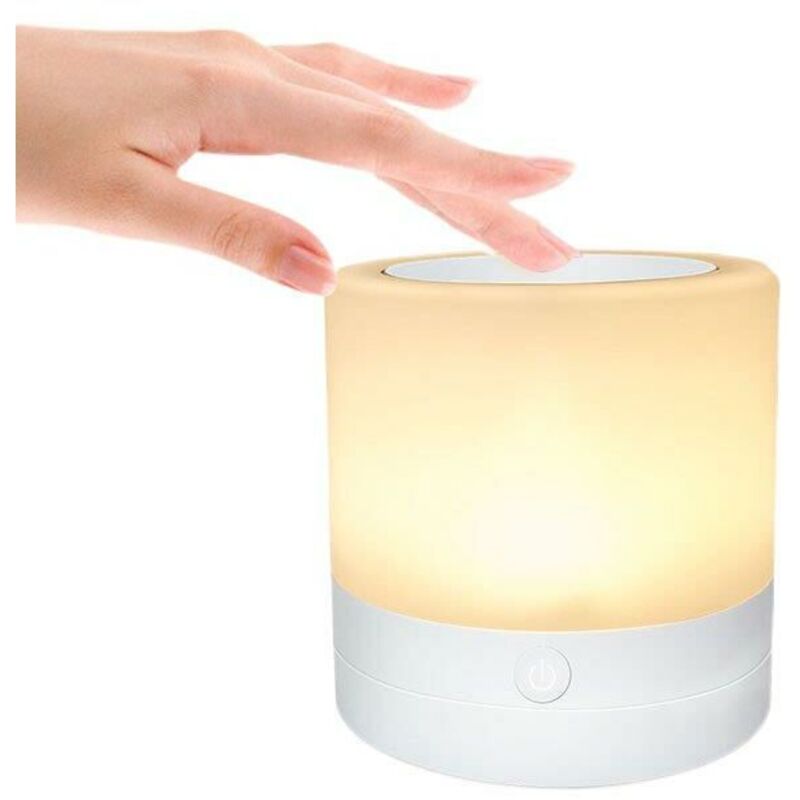 foto del prodotto lampada da comodino touch, lampada da tavolo con luce notturna a led con 7 colori regolabili e mutevoli e 6 intensit di luce, lampada a led