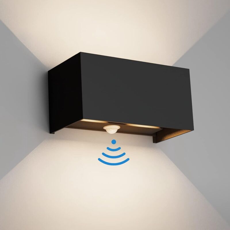 foto del prodotto lampada da esterno 24w con sensore di movimento, illuminazione per esterni, fascio luminoso regolabile, lampada da parete per esterni con sensore di