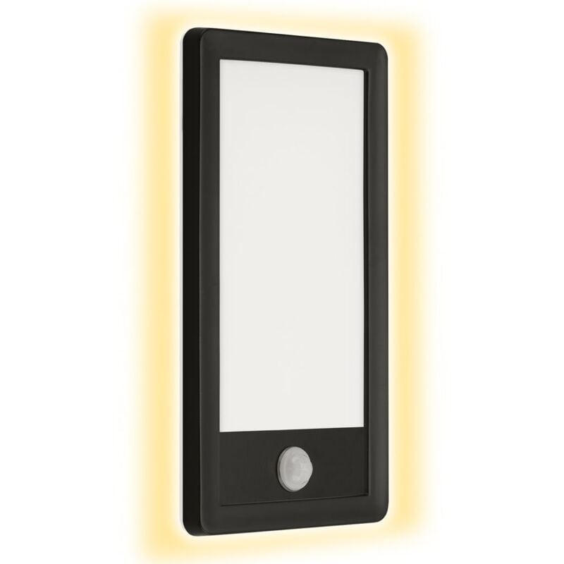 foto del prodotto lampada da esterno a led con sensore di movimento 4000k ip44 16w nero plastica telefunken