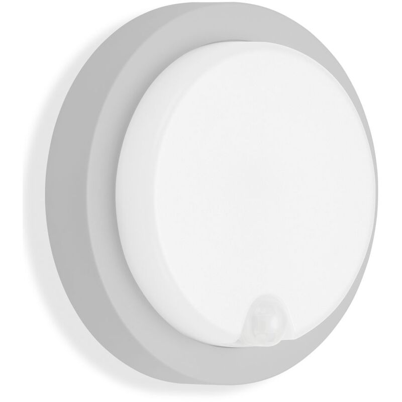 foto del prodotto lampada da esterno a led con sensore di movimento ip44 12 w argento plastica 17 cm telefunken