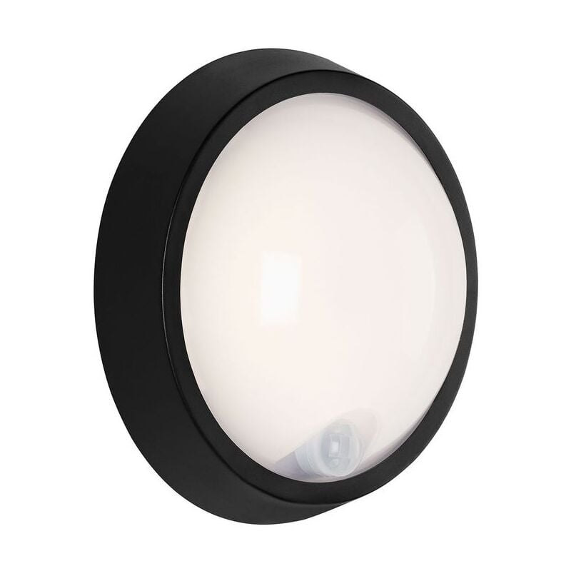 foto del prodotto lampada da esterno a led con sensore di movimento ip44 12 w plastica nera briloner