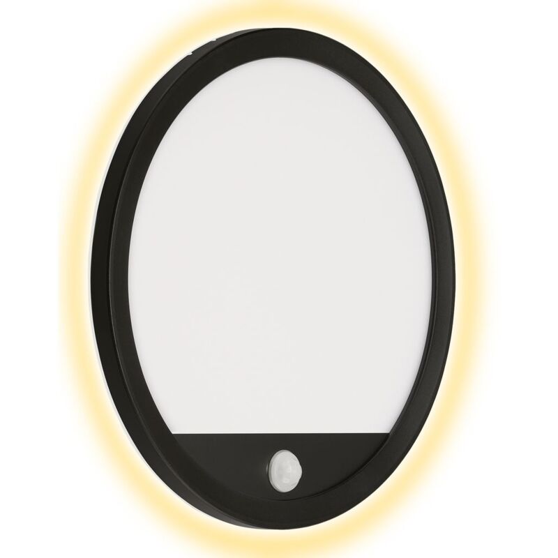 foto del prodotto lampada da esterno a led con sensore di movimento ip44 15 w nera plastica 28 cm telefunken