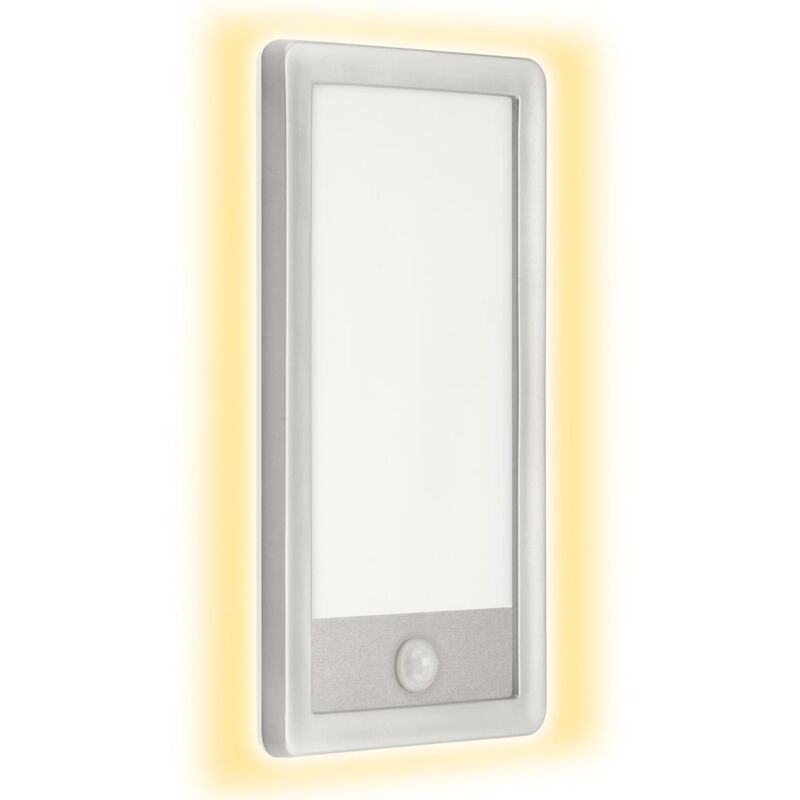 foto del prodotto lampada da esterno a led con sensore di movimento ip44 16 w argento plastica telefunken