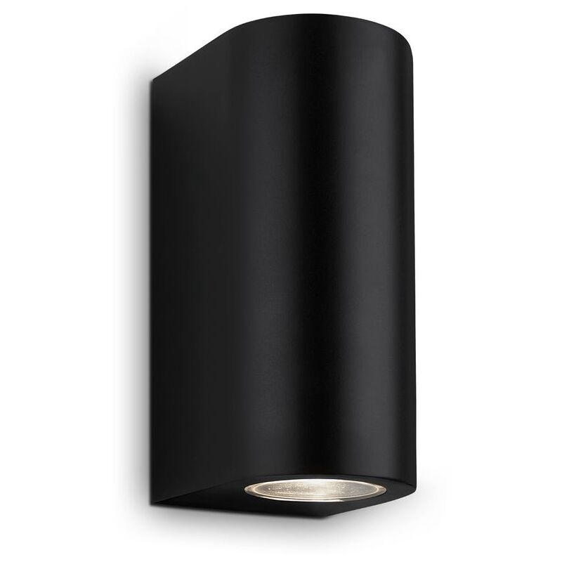 foto del prodotto lampada da esterno a led ip44, lampada da esterno a led, 2x gu10, 4000k bianco neutro, nero, 155x70x90mm lxwxh briloner
