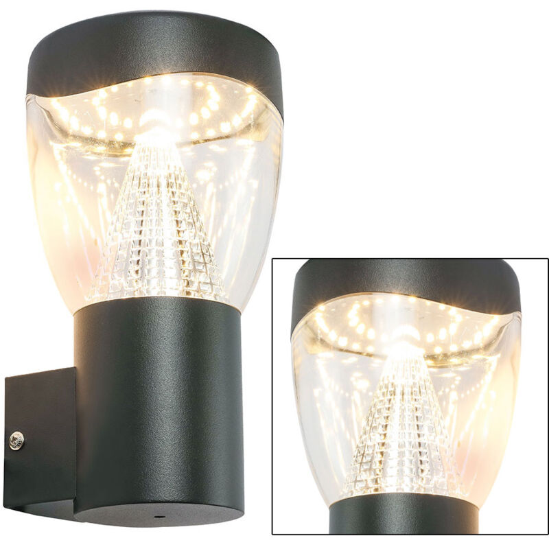 foto del prodotto lampada da esterno a led lampada da parete lampada da facciata lampada da porta d ingresso lampada da esterno, alluminio pressofuso, antracite, ip44,