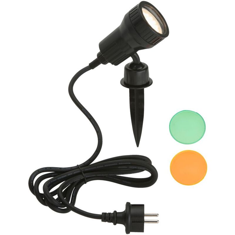 foto del prodotto lampada da esterno a led picchetto girevole gu10 ip44 3 w nero plastica briloner