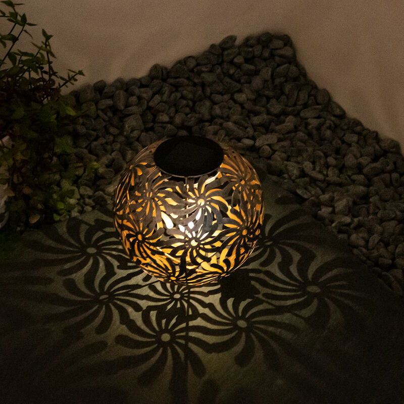 foto del prodotto lampada da esterno a led solare plug in lampada da giardino decorazione treccia palla terra picchetto cortile lampada