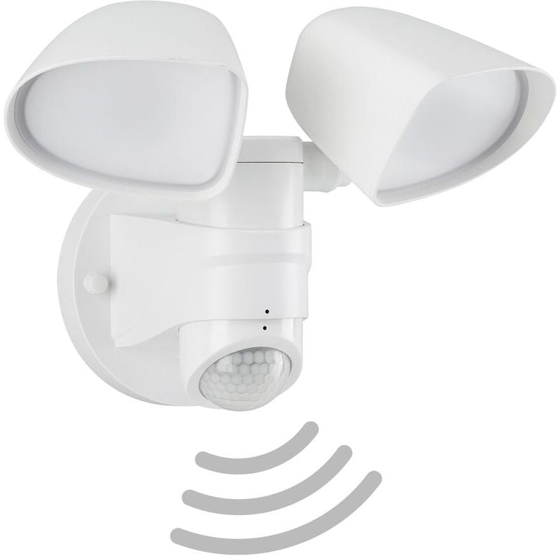 foto del prodotto lampada da esterno a led, spot da esterno a parete con sensore, orientabile 10 watt, 1000 lumen, 4000 kelvin luce bianca neutra, ip44, 258x218x160mm