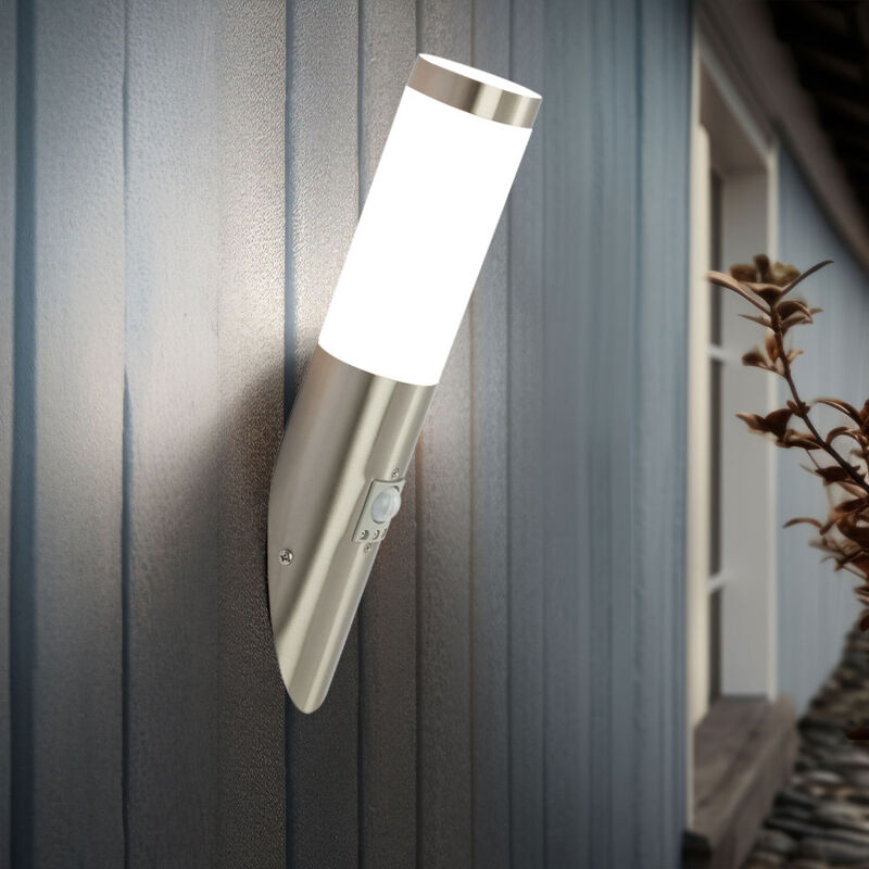 foto del prodotto lampada da esterno a parete rilevatore di movimento in acciaio inox ip44 illuminazione esterna lampada torcia da parete esterna